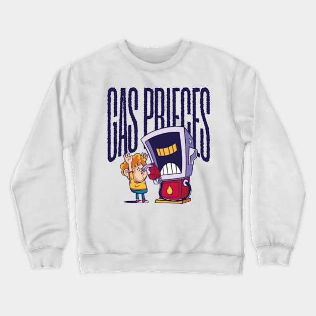 gas pump cartoon Crewneck Sweatshirt by FunSillyShop